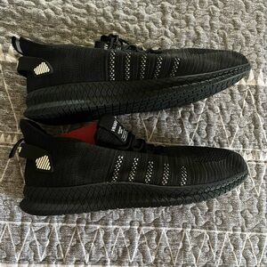 Black Athletic Sneakers with White Accents